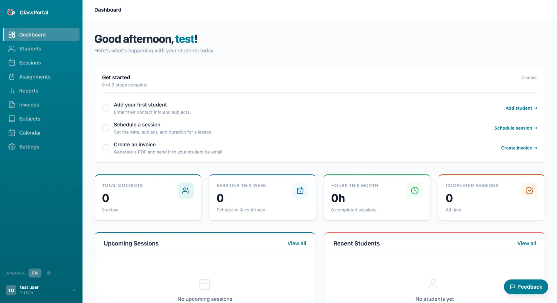 Classportal interface