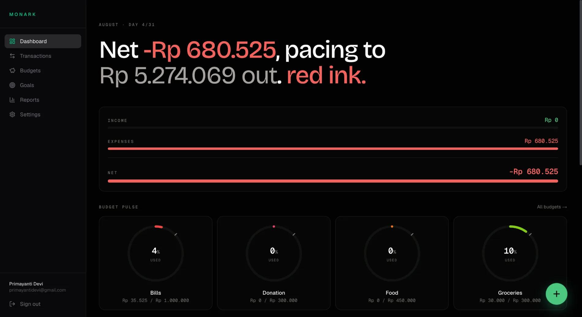 Monark interface
